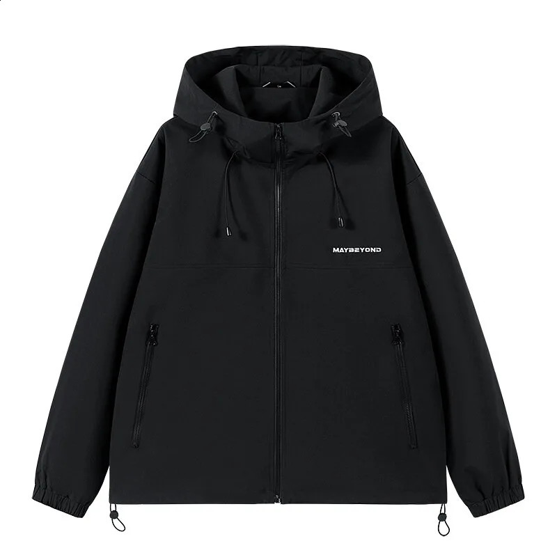 mens casual jacket for autumn and winter thick wool lining slim fit hooded jacket windproof outdoor sports 250411