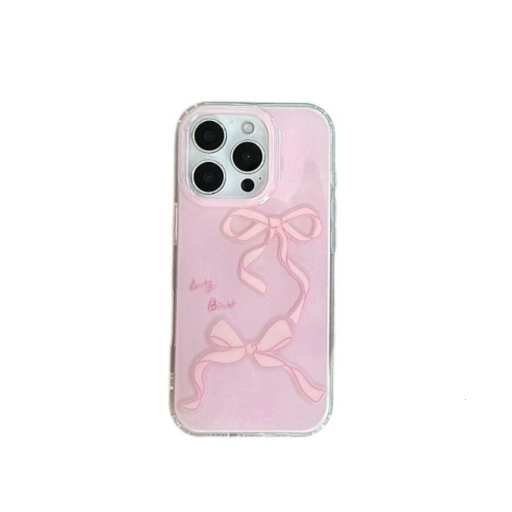 Pink Pearl Bowknot Phone Case Compatible with iPhone 17/16 Pro Max Personalized Protective Cover iPhone 15/14