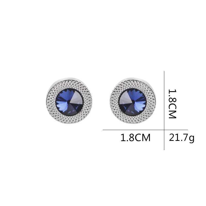 Blue green crystal tapered cufflinks mens classic brand prism cufflinks designer high-quality mens shirt tapered cufflinksT250412