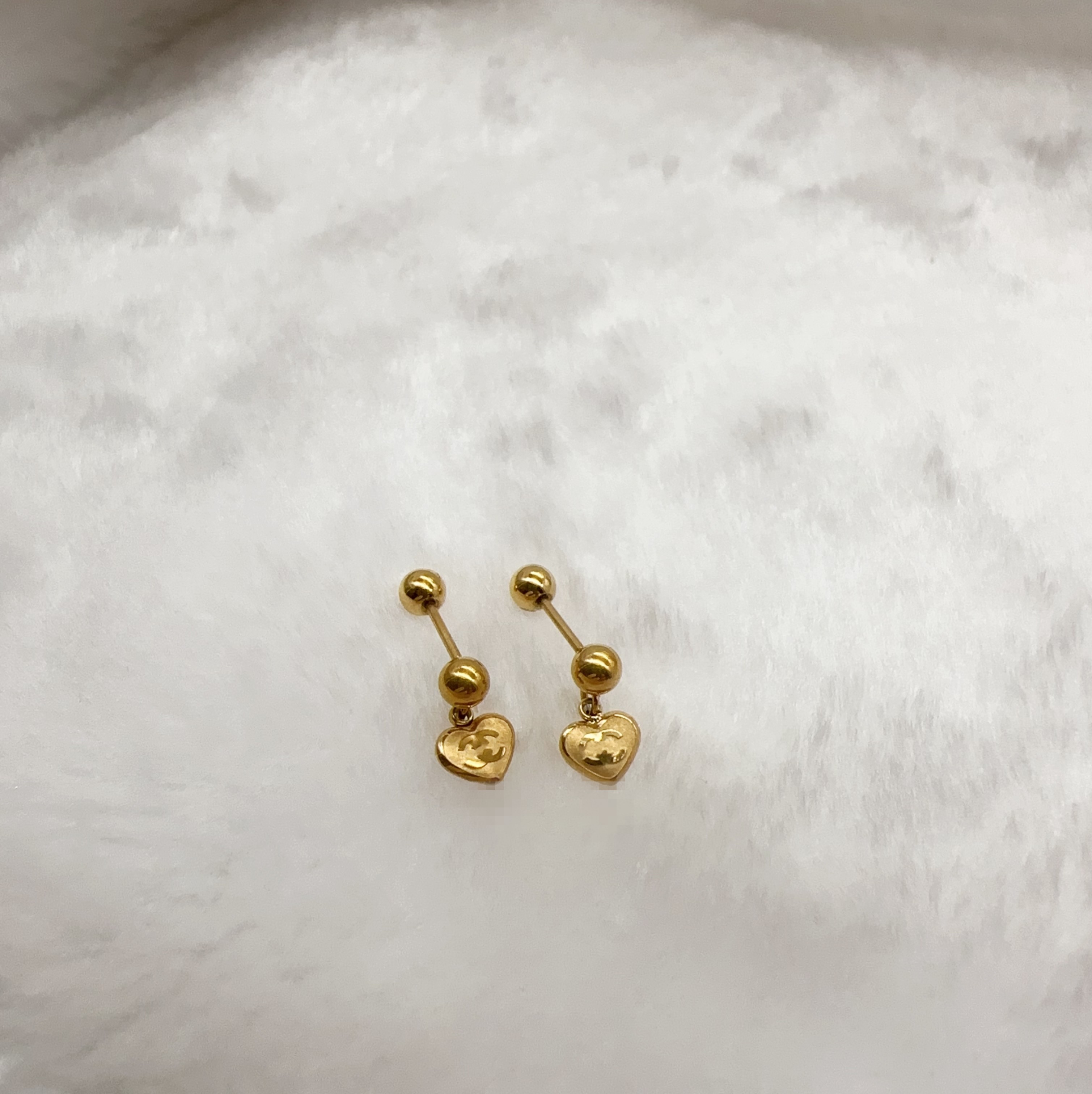 Mini tiny girl boys simple designer letter heart stud 18K gold silver drop earrings 316L stainless steel woman man jewelry gift daily outfit