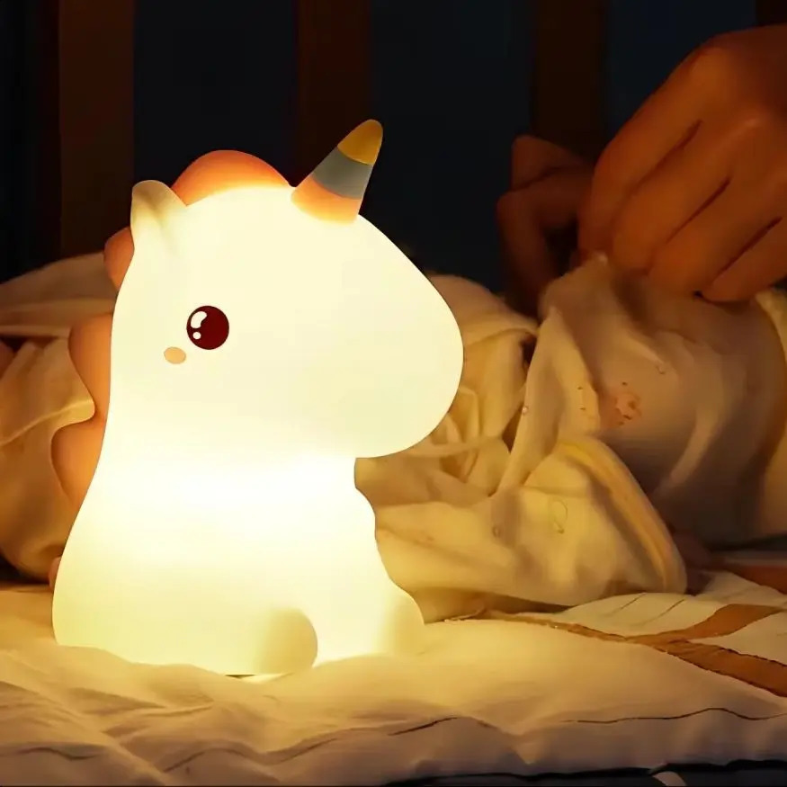 Luminous Cute Animals Panda Rabbit Duck Cute Silicone Lamp Cloud Star Christmas Gift Children USB Charging Warm Soft Light 250411