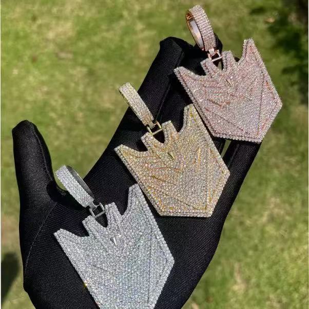 Mens Punk Style Hip Hop Jewelry Custom 925 Sterling Silver Vvs Baguette Moissanite Diamond Bling Letter Name Pendant