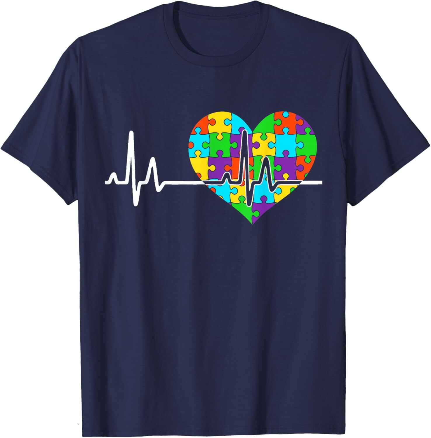 T shirt for Mens Love Heart Puzzle acceptance Men Women kids autism awareness Graphic Tee Casual Tops Clothes Short sleeve