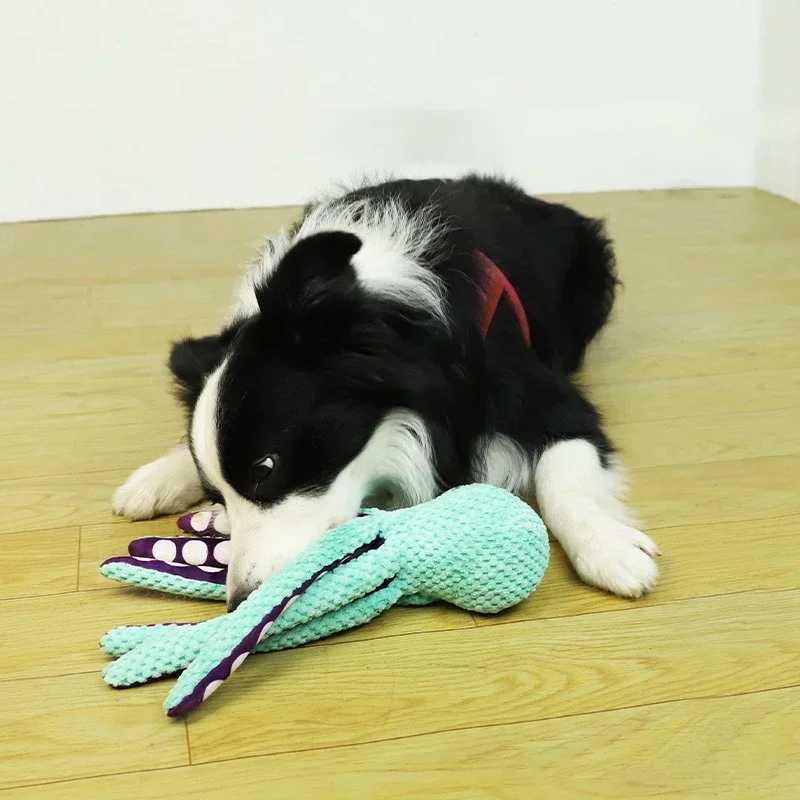 High Quality Dog interactive toy sound plush octopus chew toy durable stuffed puppy toy boring companion dog accessories T2504012