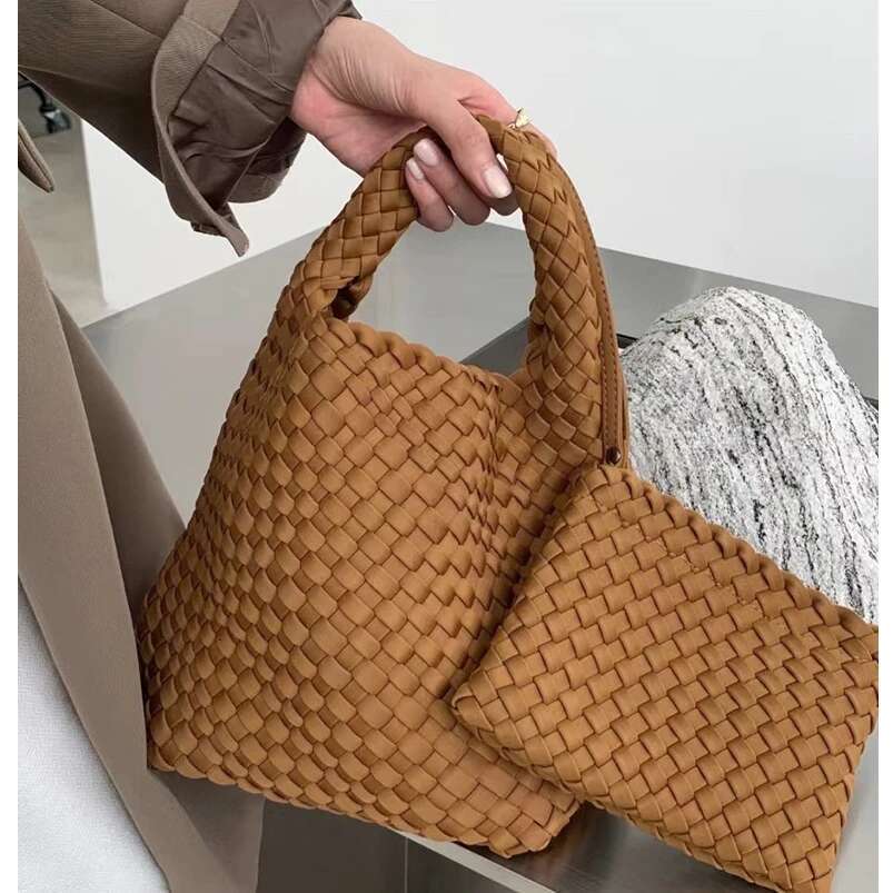High Elastic Fabric Woven Women Advanced Texture Handheld Bucket Bag Versatile Crossbody Bags Bz815