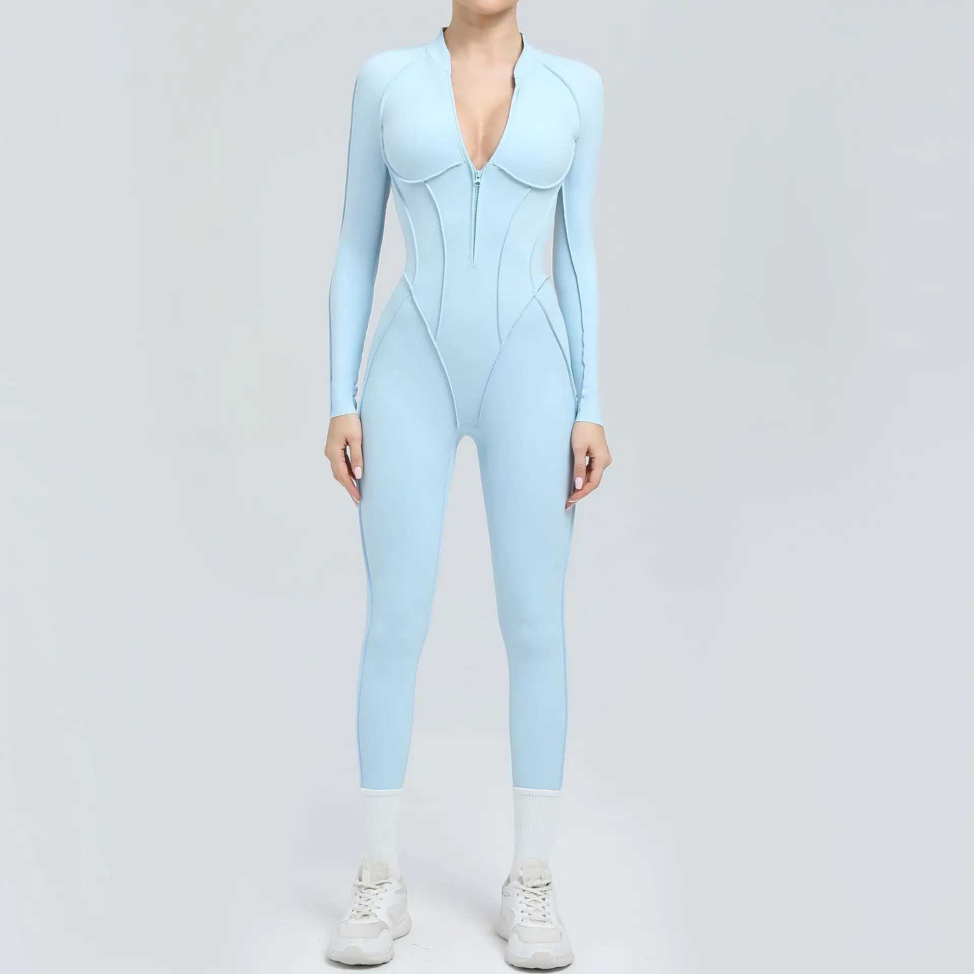 Yoga Suit Gym Set Women Training Sportswear Fitness Long Sleeved Sports Jumpsuit Women Push Up Female Workout Clothes Bodysuits J251112