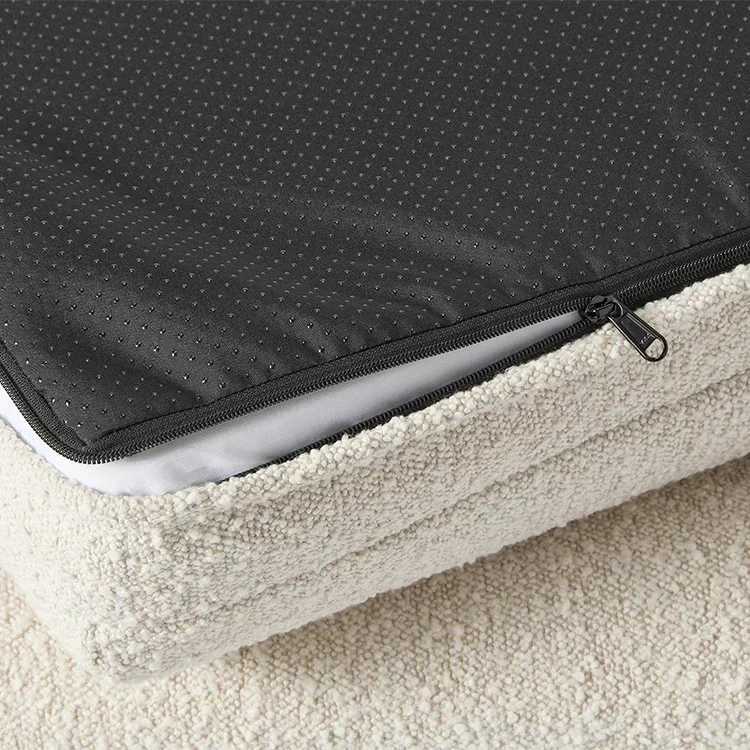 Luxury white orthodontic memory foam bouncing dog bed with removable washable cover and waterproof bottom X250412