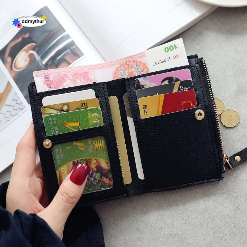 New Cherry Fruit Embroidery Women Purse Wallets Fashion Simple Students Small PU Leather Wallet Mini Card Holder Bags ddmythur