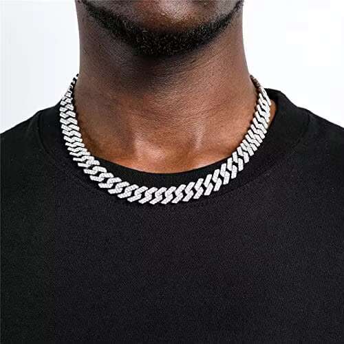 S0253 Men's Miami Cuban Sier Iced Necklace 12mm 18 inch Chain Hip Hop Jewelry