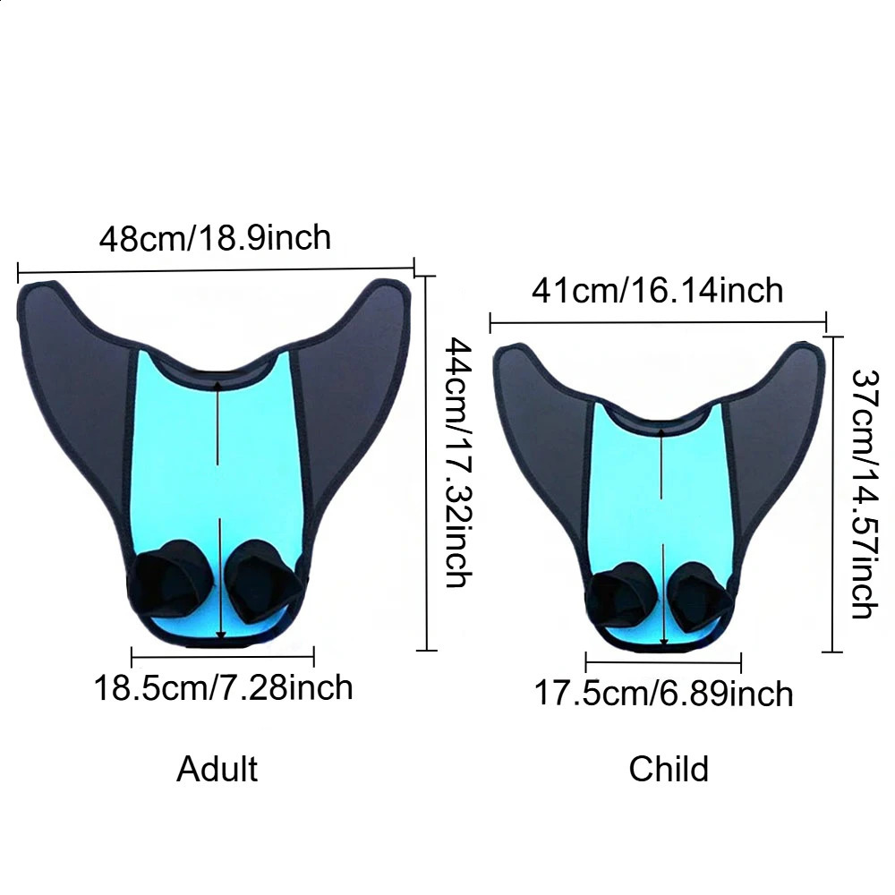 Pro Mermaid Monofin Kids Swim Training Fins Adult Diving Snorkeling Adjustable Strap Water Shoes 250411