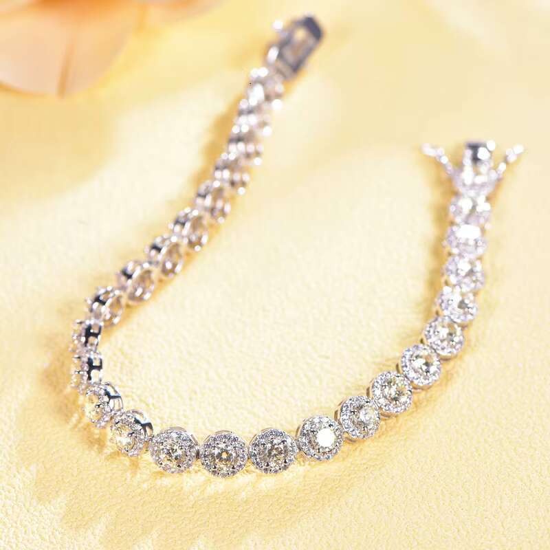 Kirin Jewelry Moissanite Tennis Bracelet 925 Silver Moissanite Chain Hip-Hop Tennis Chain