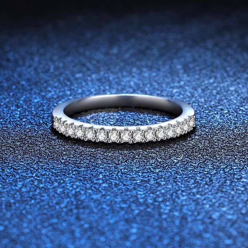 S925 Sterling Silver Plated Platinum Beautiful Luxury Women 0.22CT Engagement Wedding Rings Diamond Moissanite Ring
