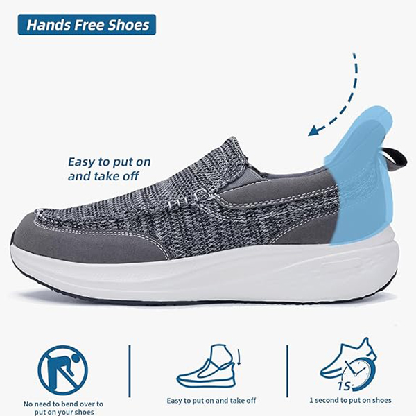 Designer Shoes High Quality Men Walking Shoes Hands Free Slip On Causual Loafers Comfortable Canvas Lightweight Platform Sneakers