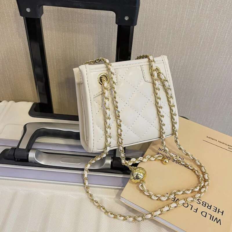 Girl Crossbody Bag fashion dia checkered small square mini zero wallet chain push girl bag