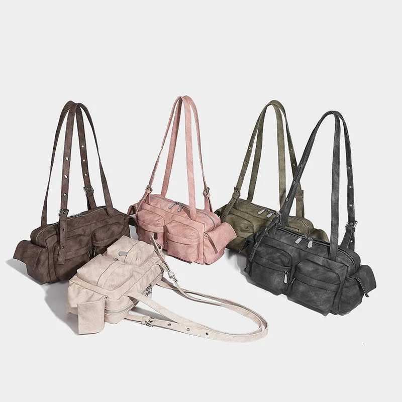 New South Korea Designer Underarm Bags for Women Luxury Handbags Purses Vintage Large Capacity Multiple Pockets Shoulder BagW251111