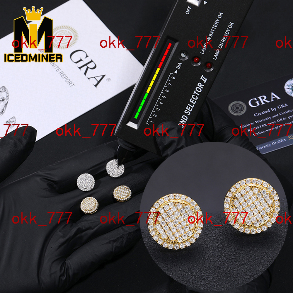 1.2mm Round Moissanite Earrings for Women S925 Silver Real Diamonds Ear Studs Men Earrings Jewelry Pass Tester Round Earrings