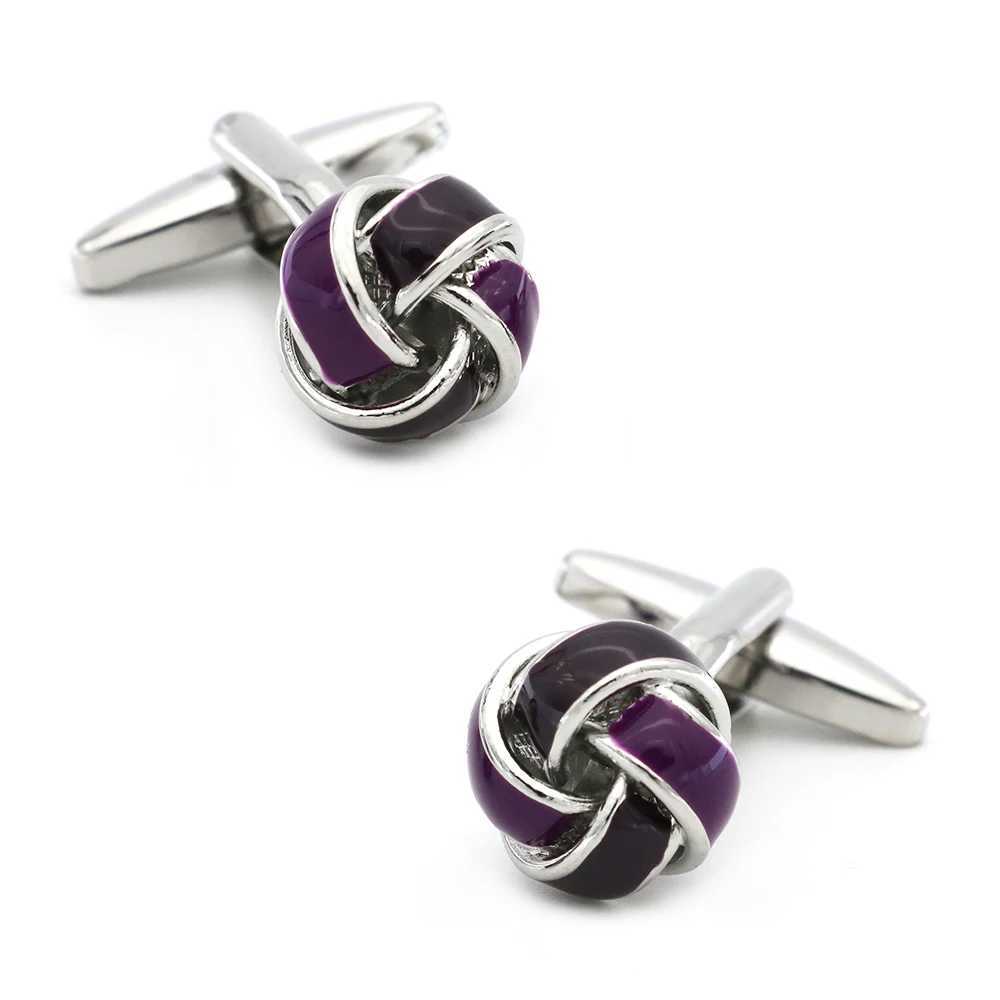 Mens black cufflinks with fashionable knot design high-quality copper material cufflinks wholesale and retailT250412