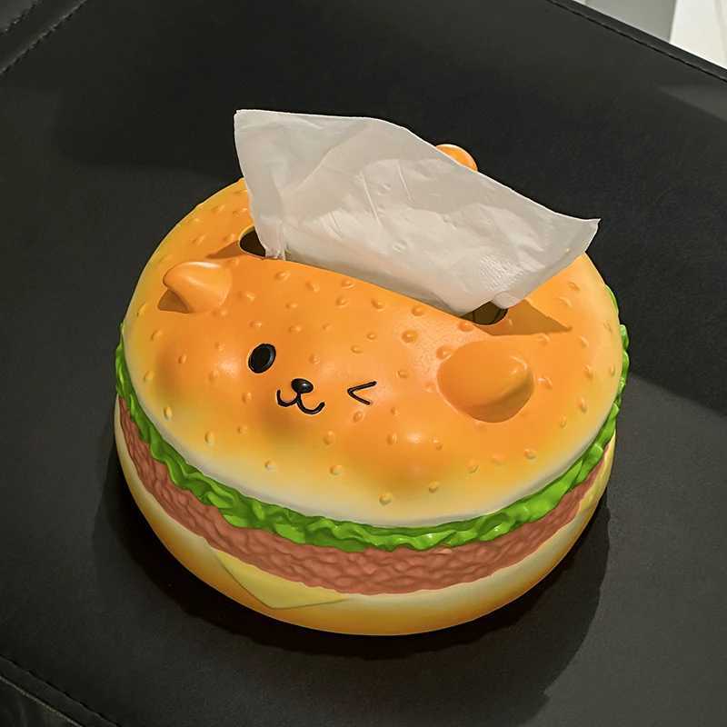 Cartoon Cute Burger Tissue Box Storage Box Living Ro Desktop Decoration He Fun Decorations Ornaments Y251112