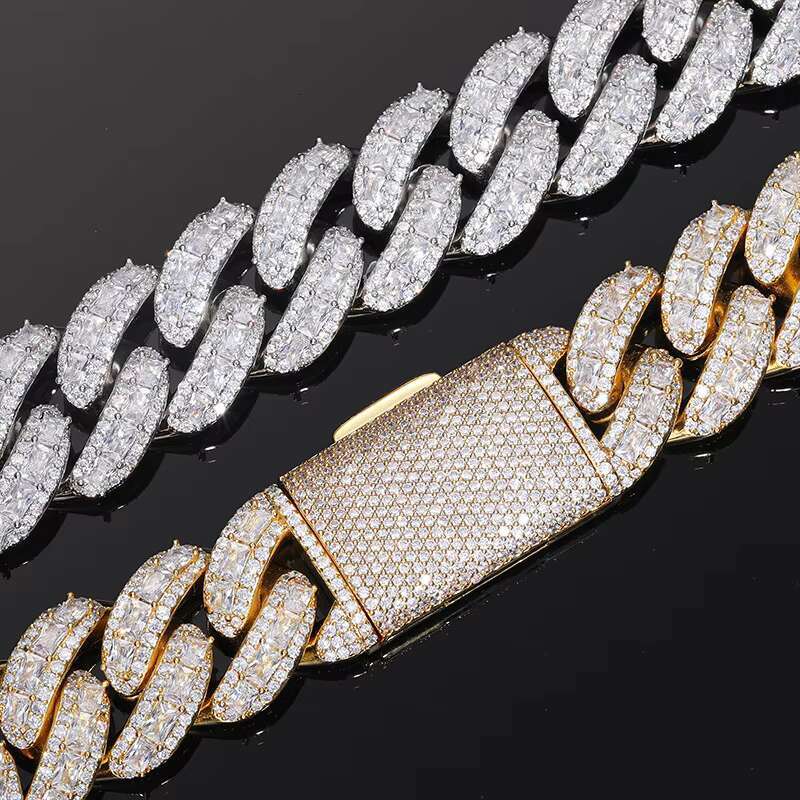 Fashion Jewelry Womens Cuban Chain Bracelet 18K Gold Plated Zircon - Elegant Copper Jewelry