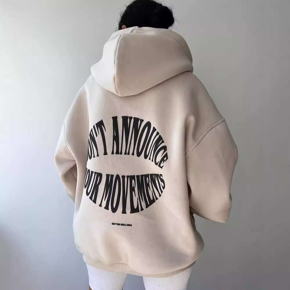 European and American women casual fashion letter printed versatile top long sleeved hooded sweatshirt for women