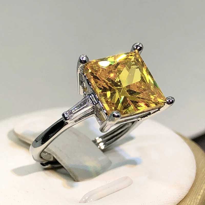925 Silver Cute Womens Yellowstone Ring Silver Colorful Wedding Jewelry Crystal Promise Womens Engagement RingXJ250412