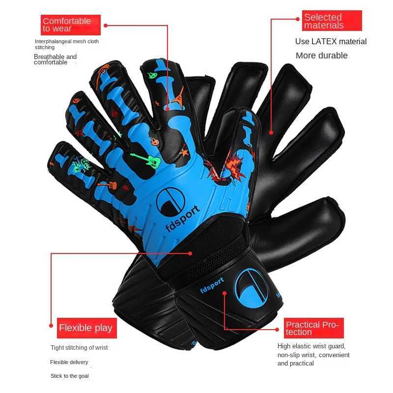 New football goalkeeper gloves latex finger protection gloves for professional matches 5 finger protection for children and adultsXJ250412