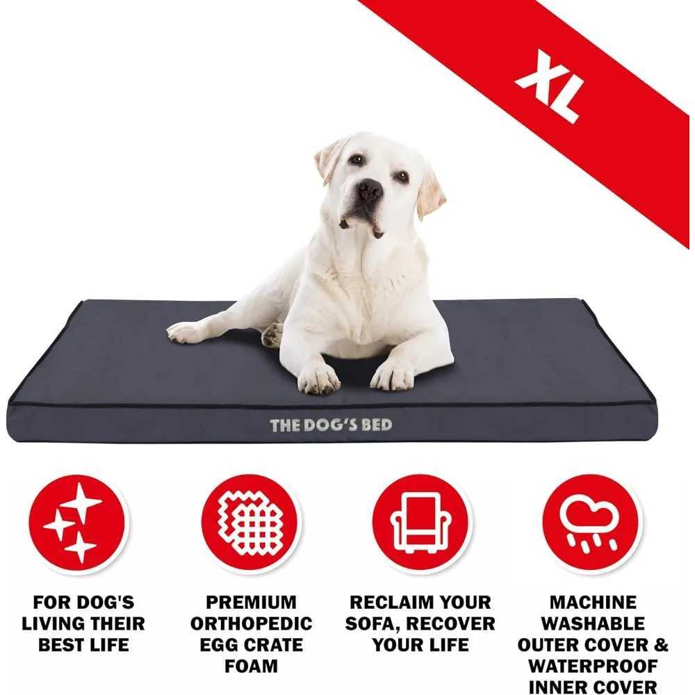 Custom egg box foam dog bed with standard support XL gray with black decoration waterproof support dog bed w X250412