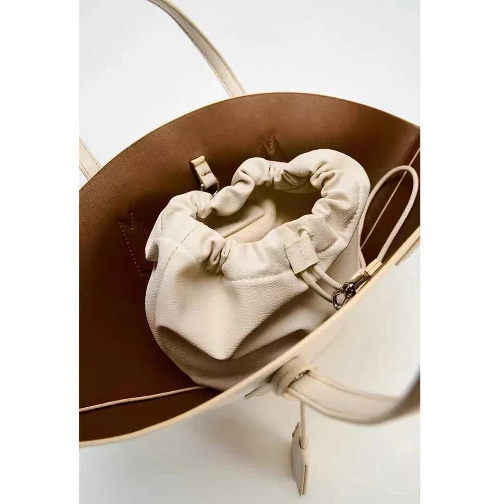 FI Designer Bucket Bag PU Leather Womens Handbag Large Shoulder Cross Body Bag Half Mo Basket Bag 2024 HandbagXJ250412