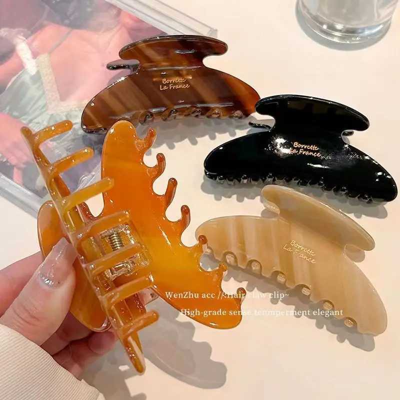 New retro Korean vinegar hair claw big crab hair clip shark clip simple hair clip fashionable womens hair accessories Y2504012