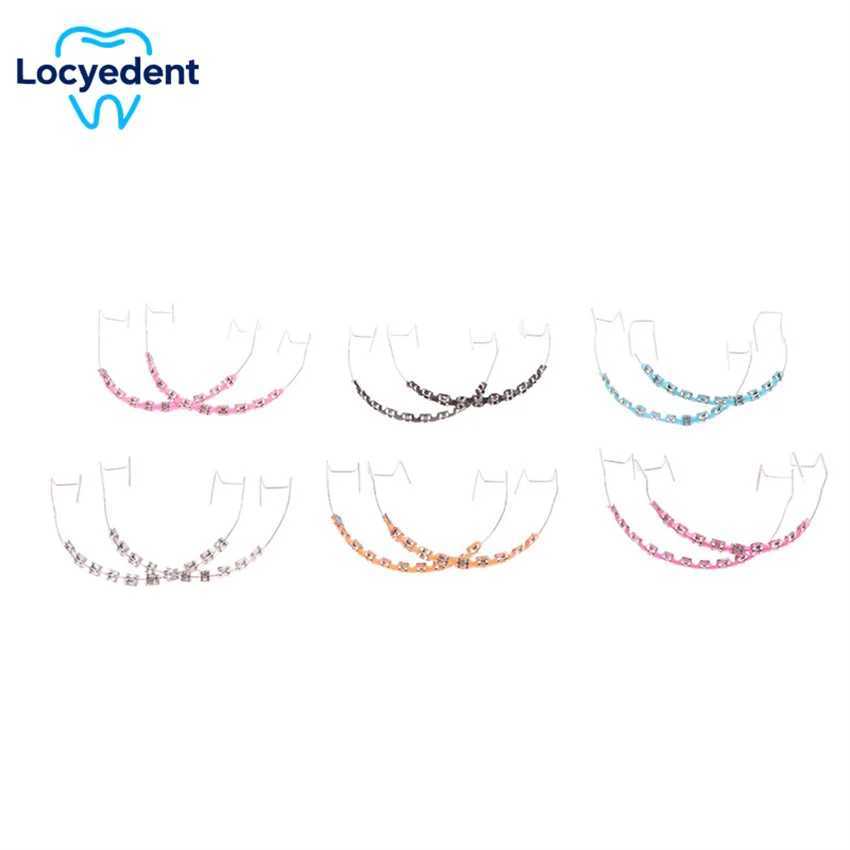 1 pair of colored false braces dental tools with metal wire braces orthodontic braces cosmetic and healthy Grilz teeth W250412