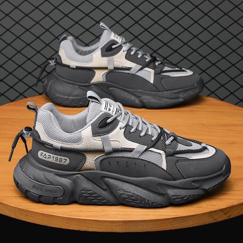 Chunky Retro Dad Shoes for Men - Thick Sole Height-Lift Breathable Gym Sneakers Fashion Streetwear Spring/Summer