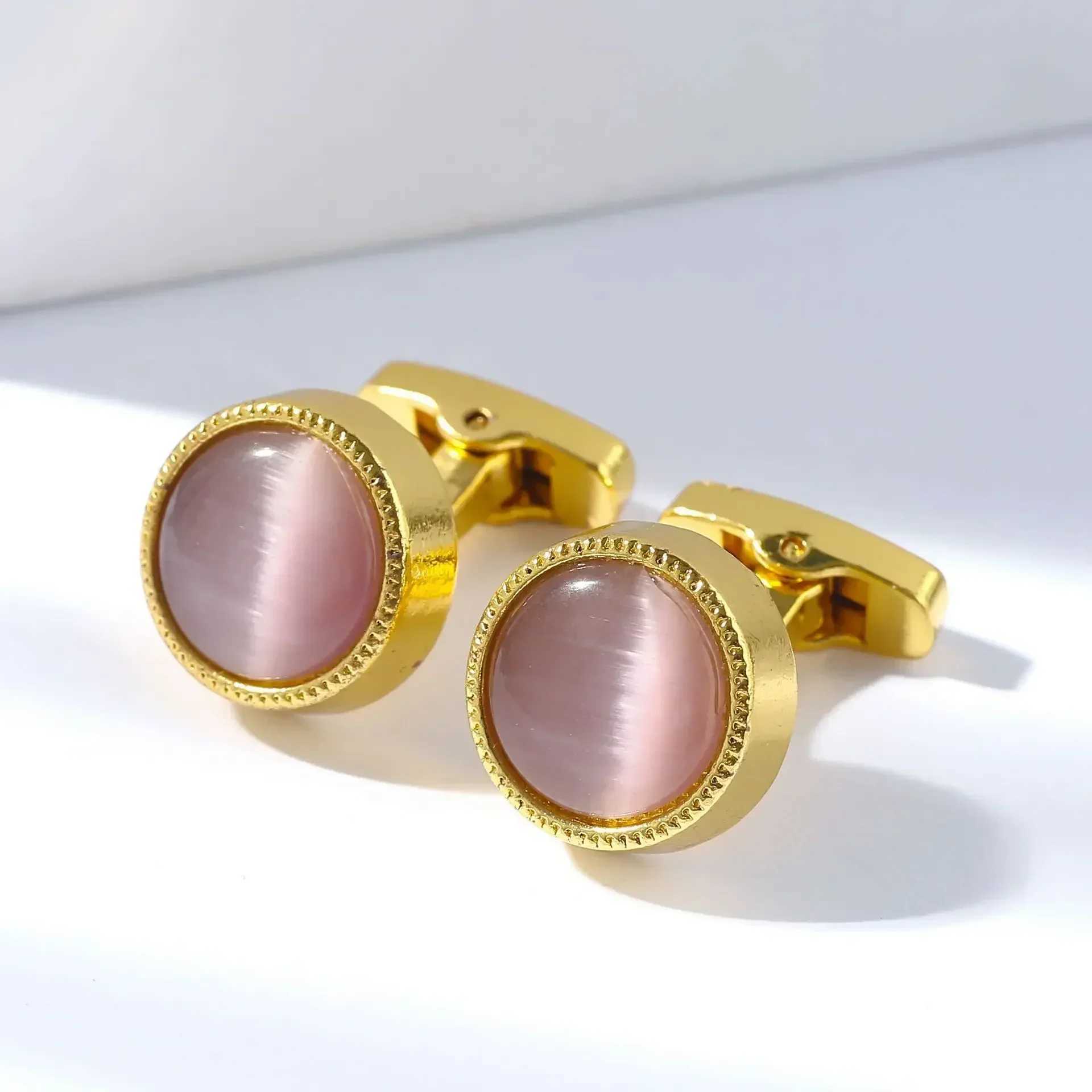 New Blue Opal Cufflinks Fashion Mens Business Dress Button Mens Wedding Accessories Gift French CufflinksT250412