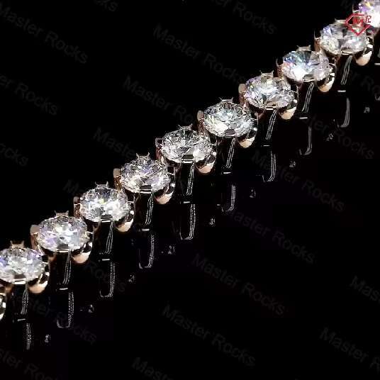 5mm Gorgeous Tennis Bracelet Sparkling 925 Sterling Silver Rose Gold Plated VVS Moissanite Tennis Bracelet