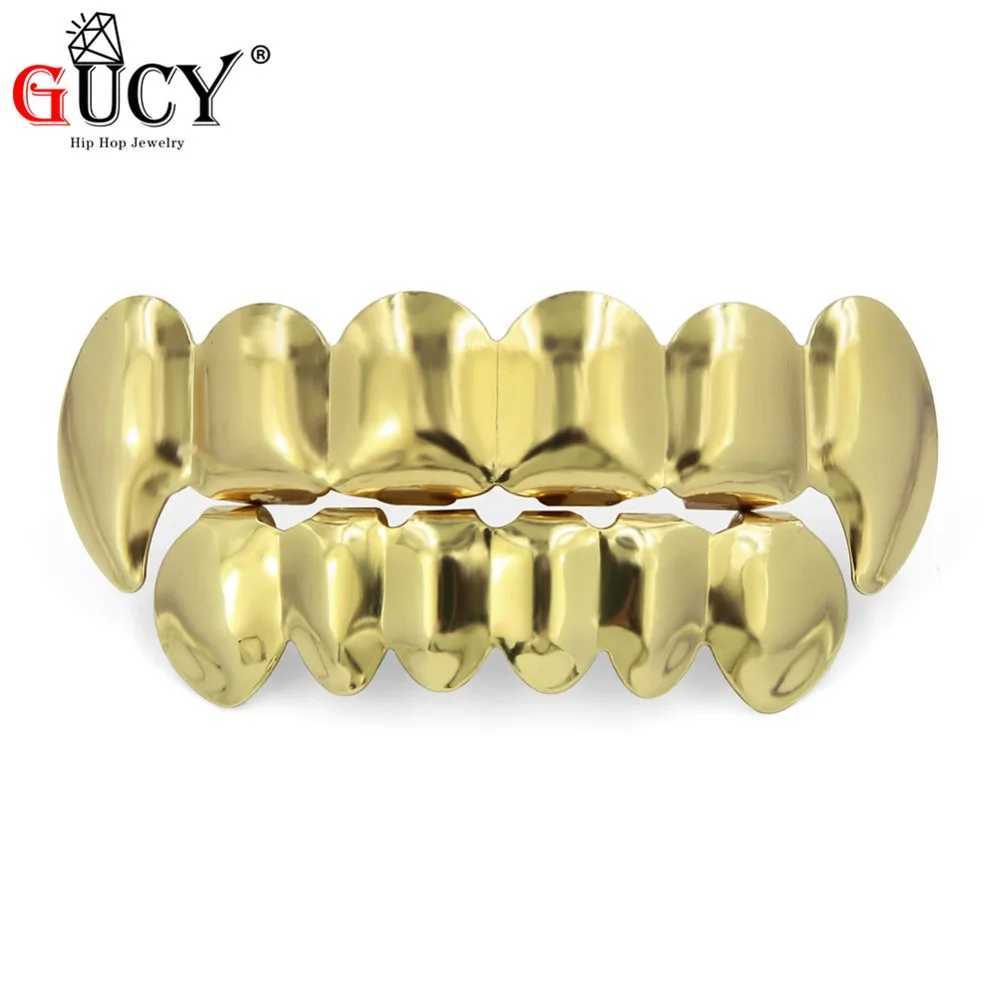 GUCY New Hip Hop Tooth Scrub Machine Upper and Lower Vampire Tooth Scrub Hat Set W250412