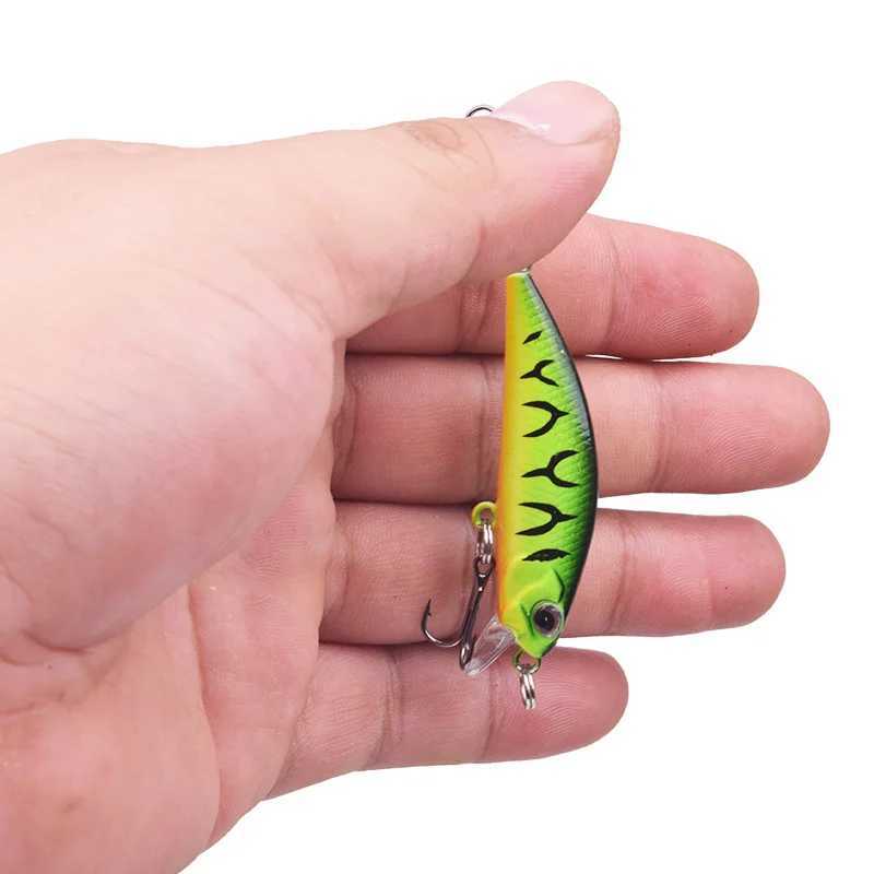 12Pcs Mixed Colors Fishing Lure Set 52mm/55mm Mini Minnow Wobblers Hard Plastic Aritificial Baits Sinking Slowly Pesca Tackle Z250411