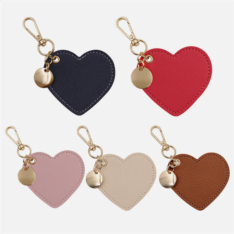 Fashion Peach Heart Keychain PU Leather Keychain Pendant Heart shaped Car Keychain Gift Valentines Day Jewelry Gift 250409