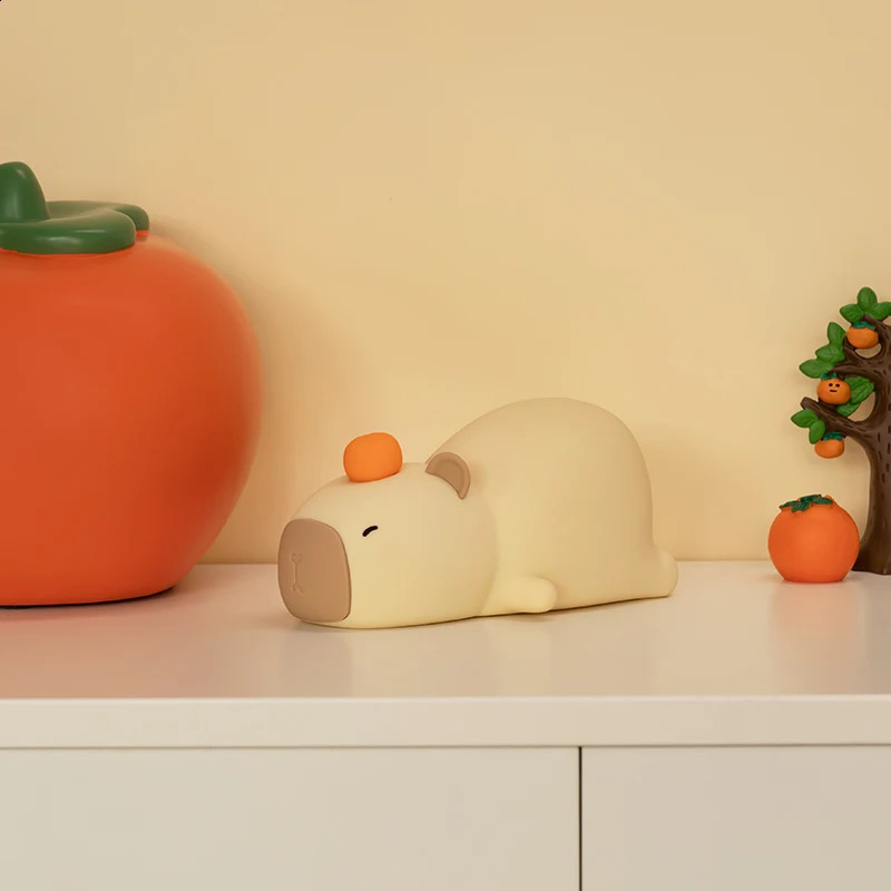 Capybara Cute Silicone LED Cartoon Night Light USB Charging Dimmable Sleep Night Light Used for Childrens Room Decoration Birthday Gifts 250411