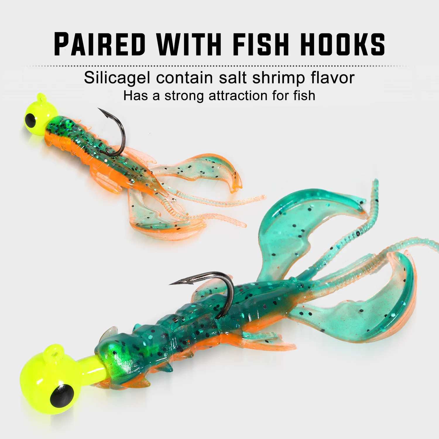 Sougayilang Crazy Soft Lures 60mm 5pc/10pc/20pc Soft Lure Fishing Lures Shrimp Lobster Soft Plastic Fishing Lures Fishing Tools Z250411