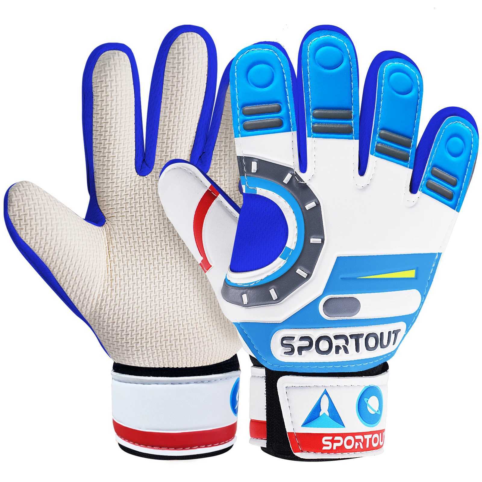 Football Goalie Gloves with Double Wrist Protection and Non-Slip Latex MaterialW251112