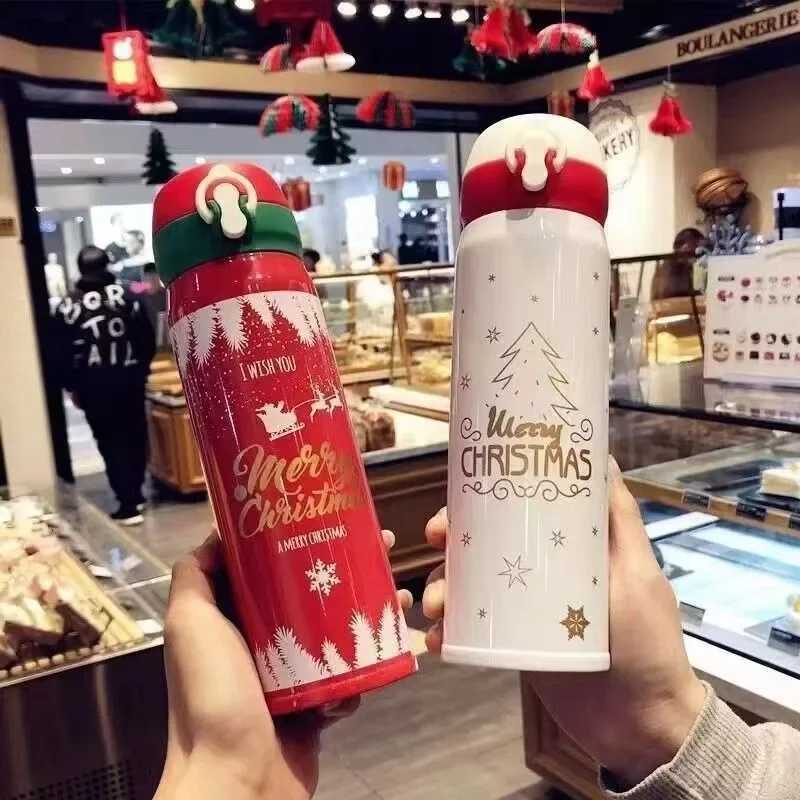 Christmas Hot 304 Stainless Steel Christmas and New Year Gift Bouncing Insulated Cup Creative Water Cup Internet Famous Minimalist Cup L Y251112