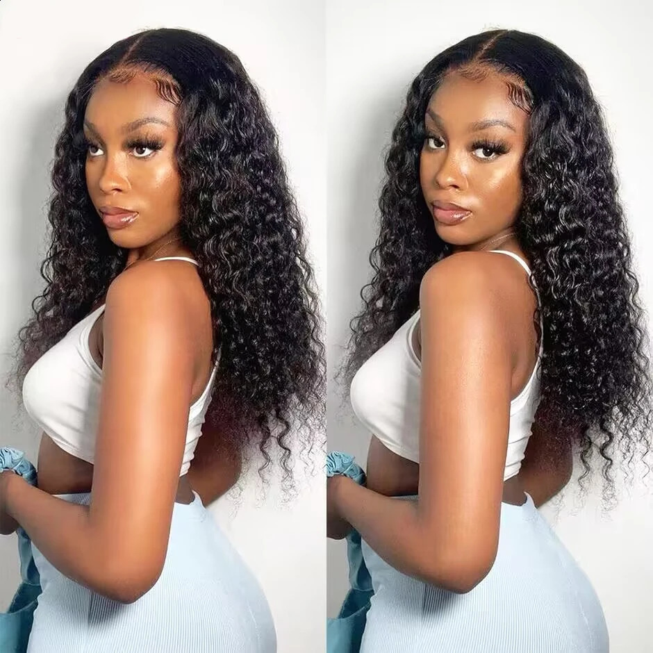 Water Wave Glueless Wig Pre-Cut Lace Wig 180% Pre-Plucked Natural Wave Wear Go Glueless Curly Human Hair Wigs For Women 250409