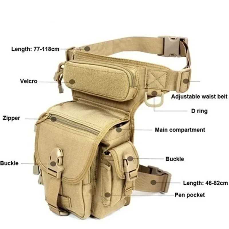 Mens Waterproof Leg Wrap Hip Drop Belt Waist Oxford Cloth Hiking Camping Outdoor Sports Travel Accessories Fishing Bags Z250411