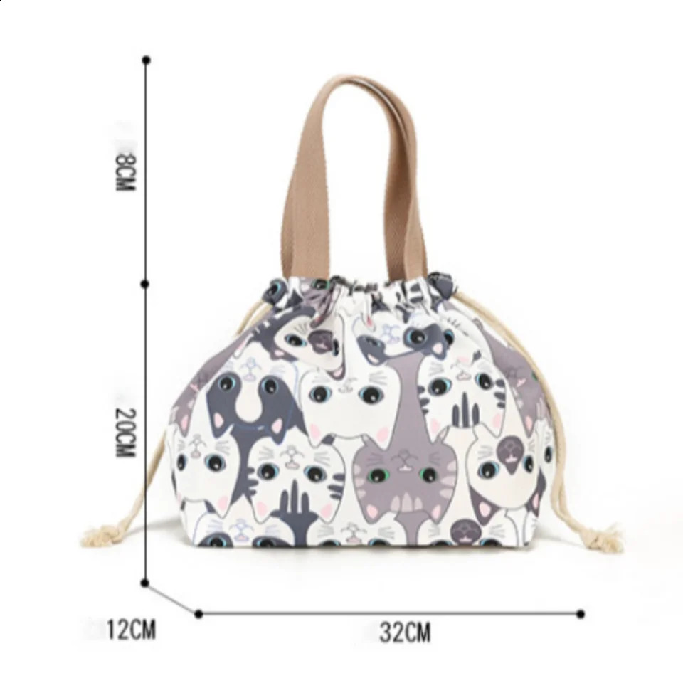 Portable bag for womens school insulated lunch box handbag food pouch 250410