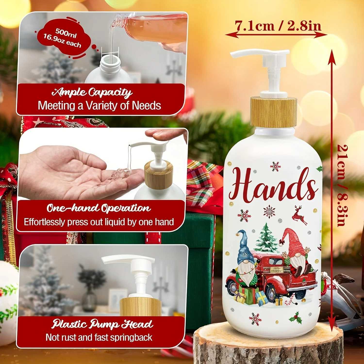 Christmas Christmas Soap Dispenser Set of 2 Christmas Kitchen Decor Xmas Gnomes Soap Dispenser with Tray for Home Indoor Decorations Y251112