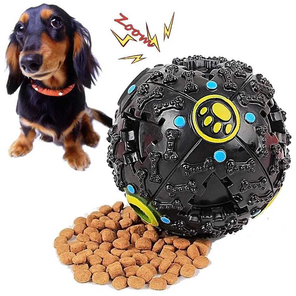 Black Square Ball Pet Food Drop Ball Pet Toy Dog Toy Sound Toy Squeezing Ball Round Z250412