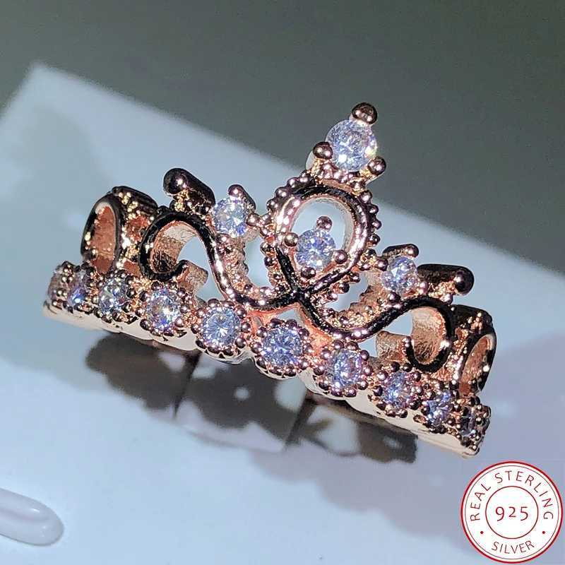 925 Silver Birthstone Crown Womens Fashion Zircon Crystal Prince Jewelry Romantic Womens Birthday Gift Wedding BrideXJ250412