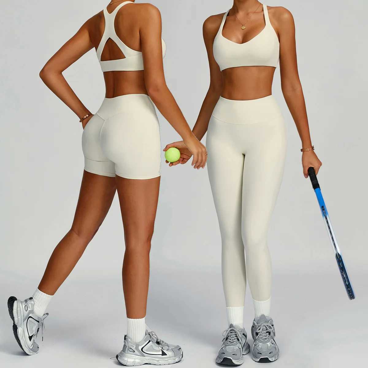 Yoga Set 2 Pieces Workout Outfits Fitness Sportswear Gym Shorts set Tracksuit Sports Bra Leggings Athletic Wear Women Clothes J251112