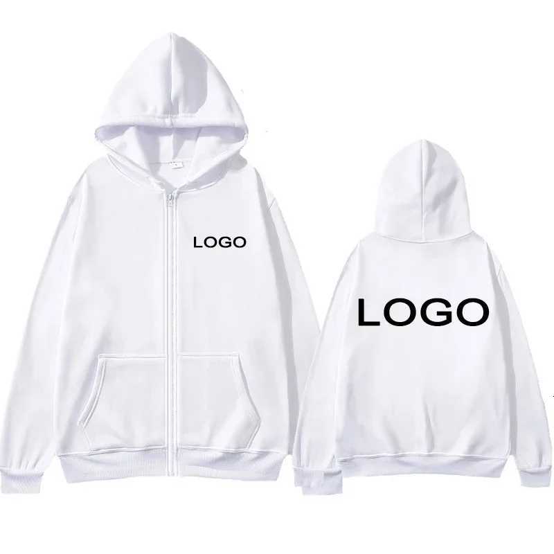 POD customization Customized Printed Women Zipper Up Hoodie Loose Casual Clothing Men Fashion Long Sleeve Hooded Pullover Personality SweatshirtsT2511