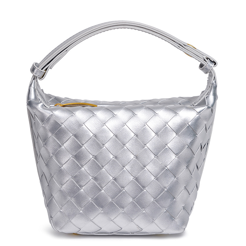 2025 new handmade woven bag, fashionable, simple, casual, single shoulder women's bag, bucket bag