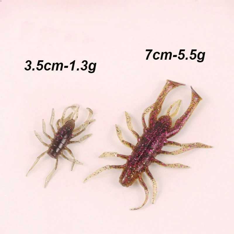 WESTBASS 4PCS Soft Swimbaits 3.5cm-7cm Silicone Creature Insect Baits Rubber Shrimp Wobblers Lilelike Fishing Lures Isca Pesca Z250411